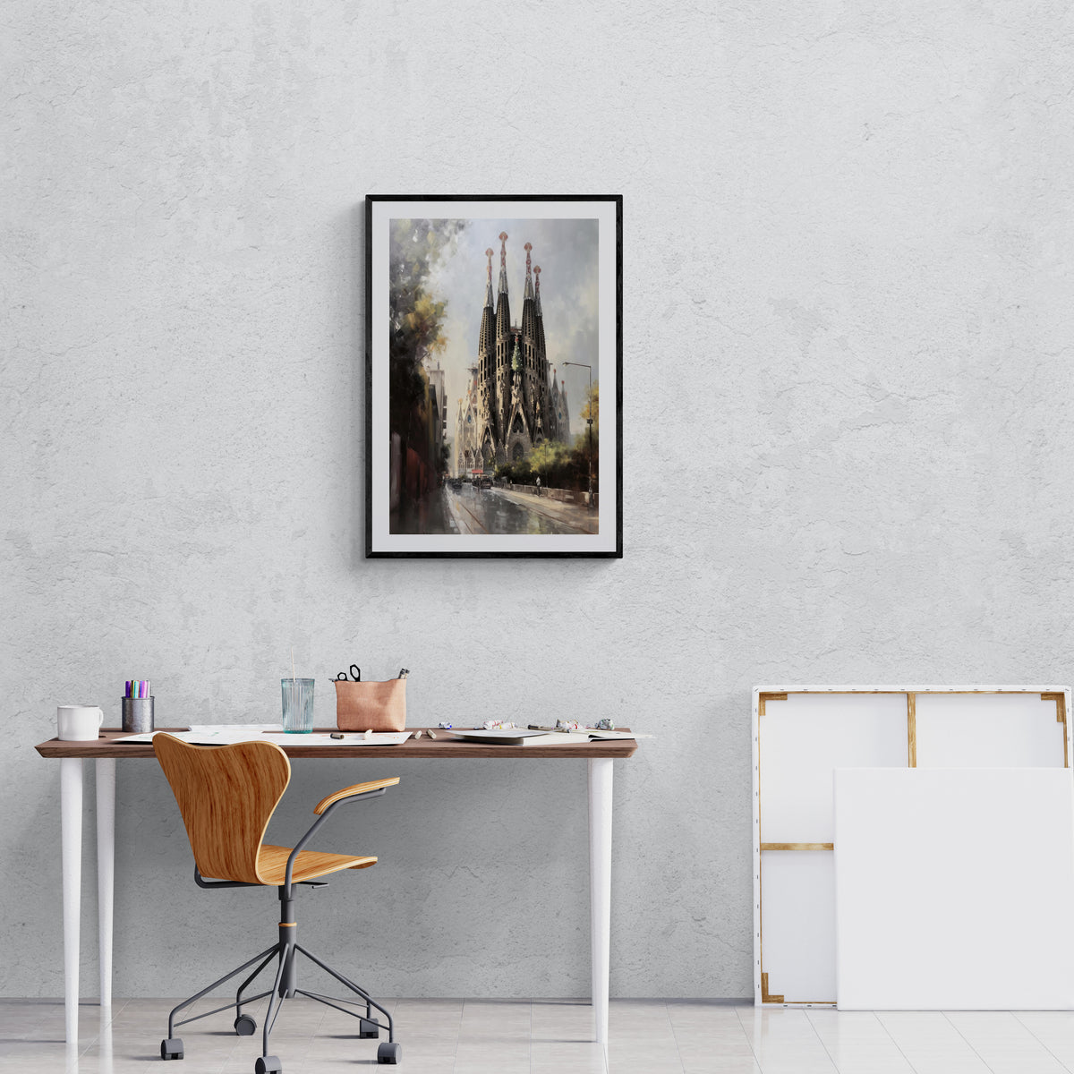 La Sagrada Familia en un interior