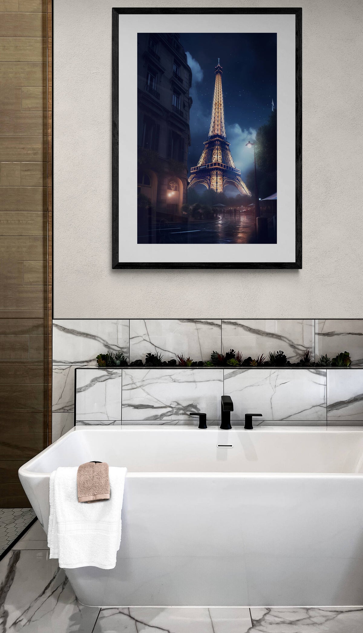 Póster Torre Eiffel en un interior