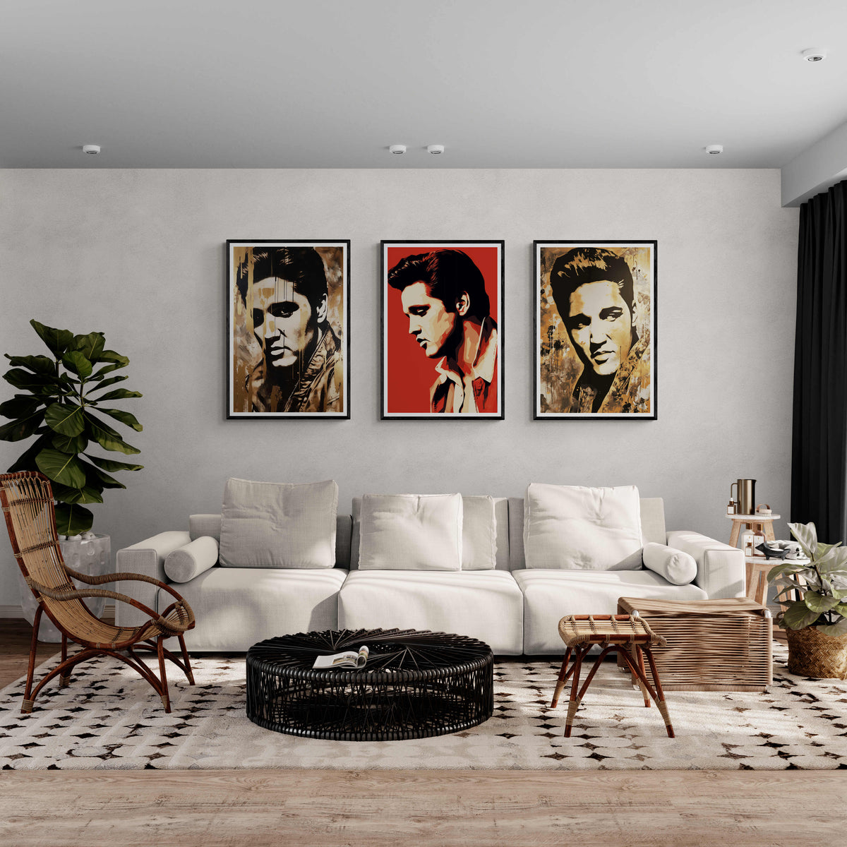 Elvis Presley Rojo en un interior