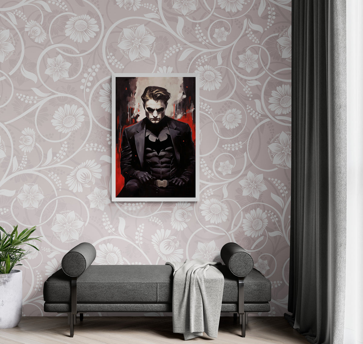 Batman Poster Robert Pattinson en un interior
