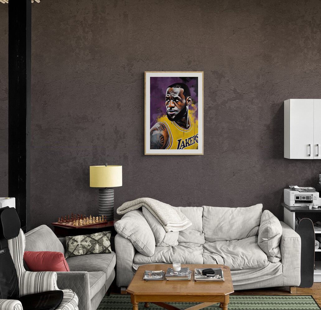 Póster Lebron James en un interior