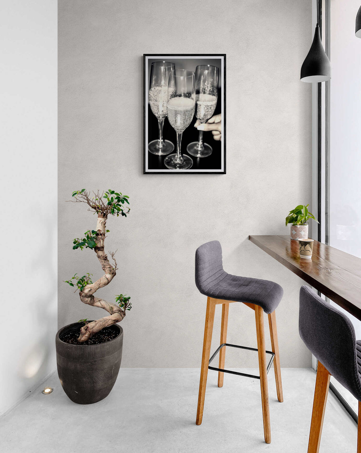 Glitter Champagne en un interior
