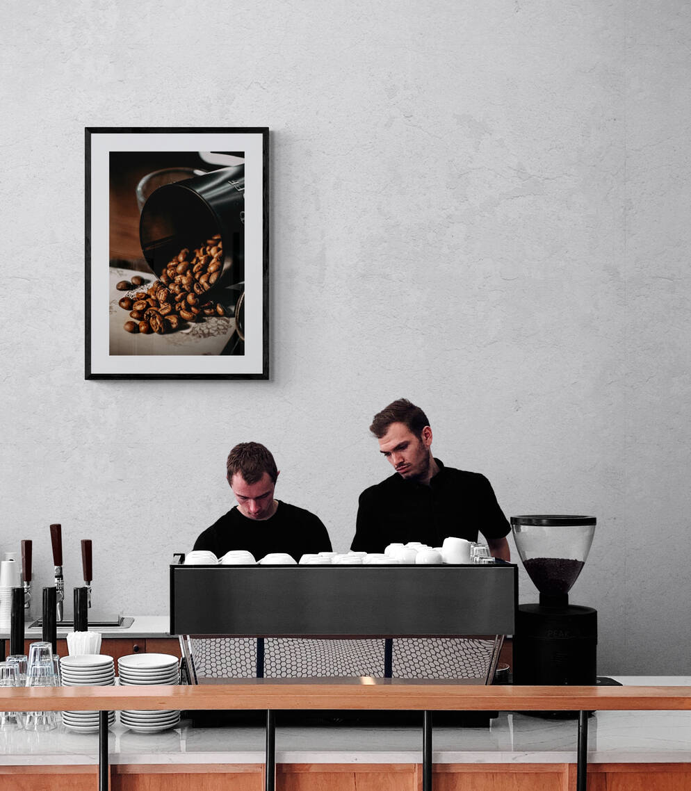 Póster Café en un interior