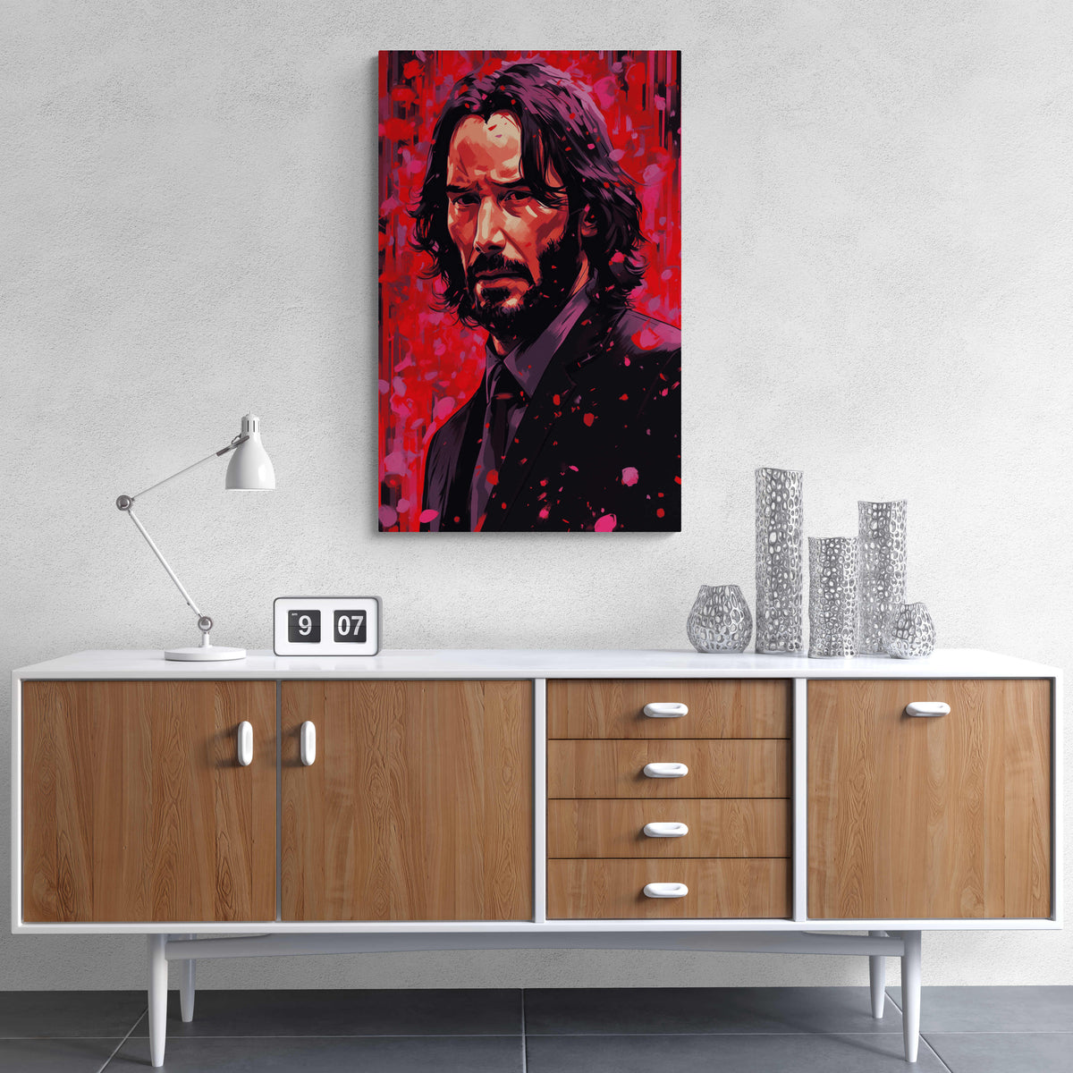 John Wick Rojo en un interior