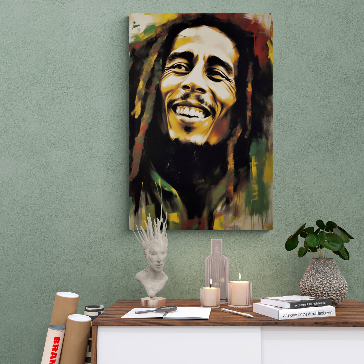 Bob Marley Retrato en un interior