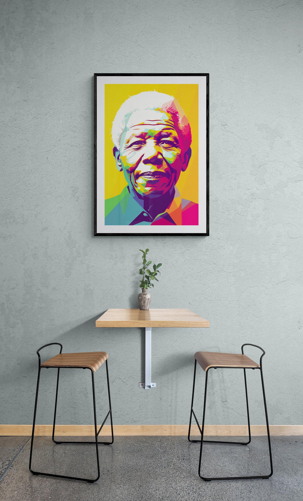 Nelson Mandela en un interior