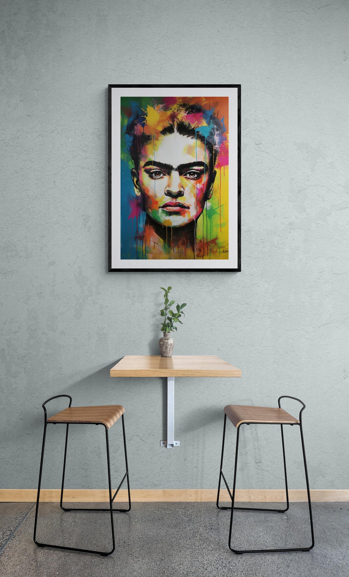 Retrato en Color de Frida Kahlo en un interior