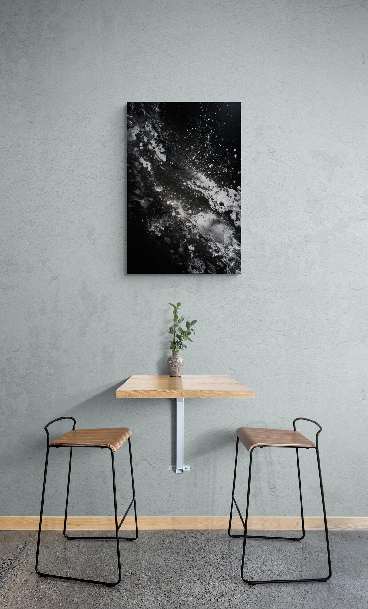 Zwart Wit Abstract en un interior