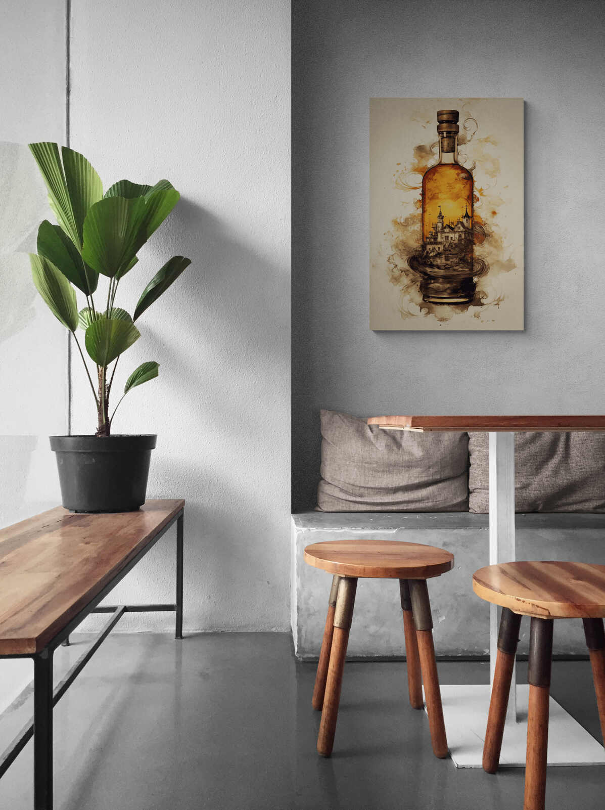Botella de Whiskey en un interior