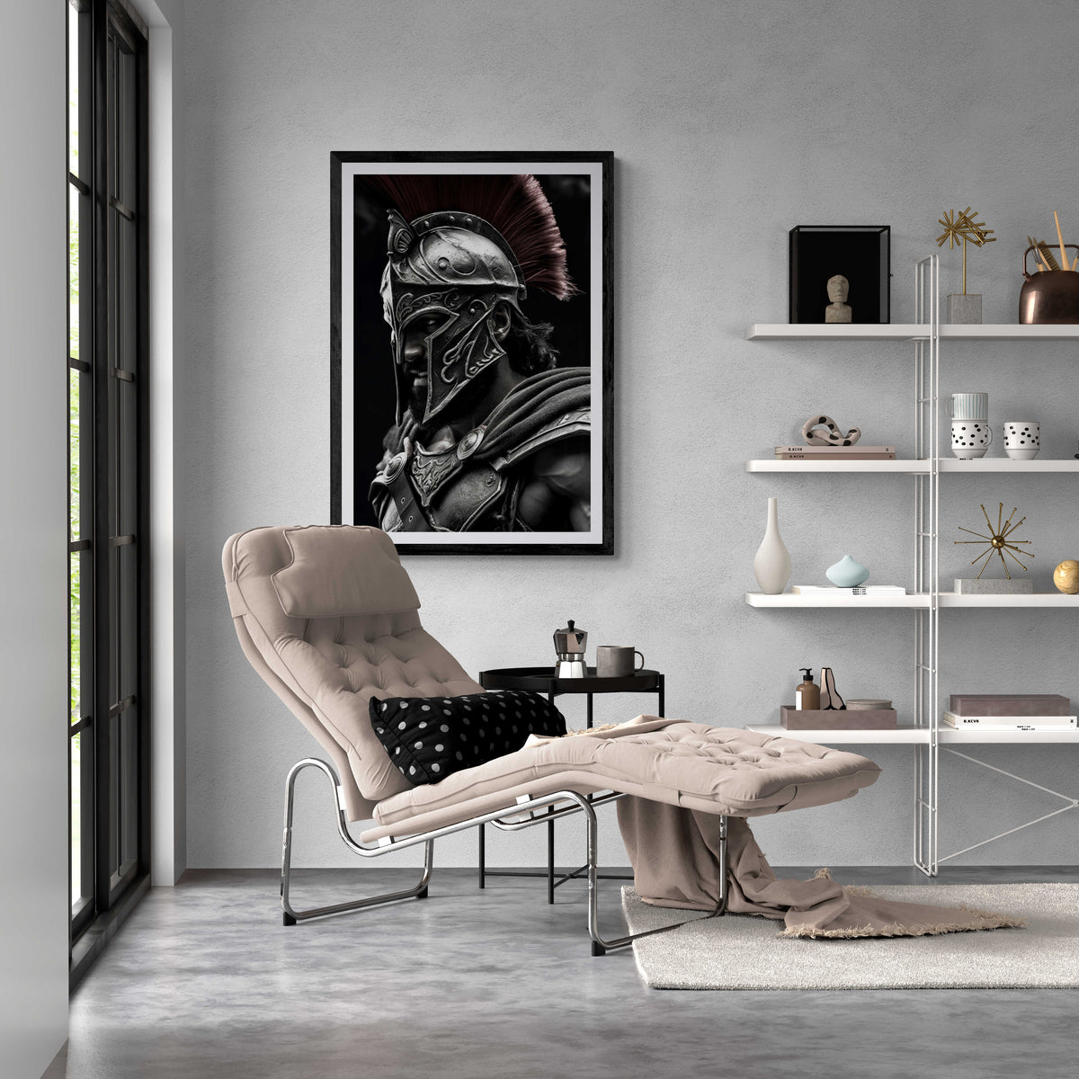 300 Spartaan en un interior
