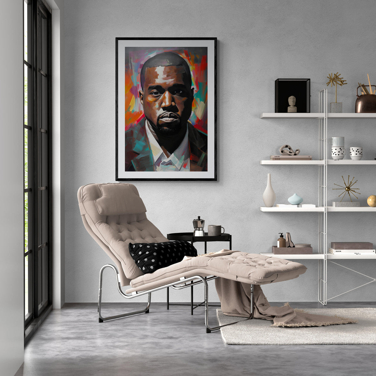 Kanye West en un interior