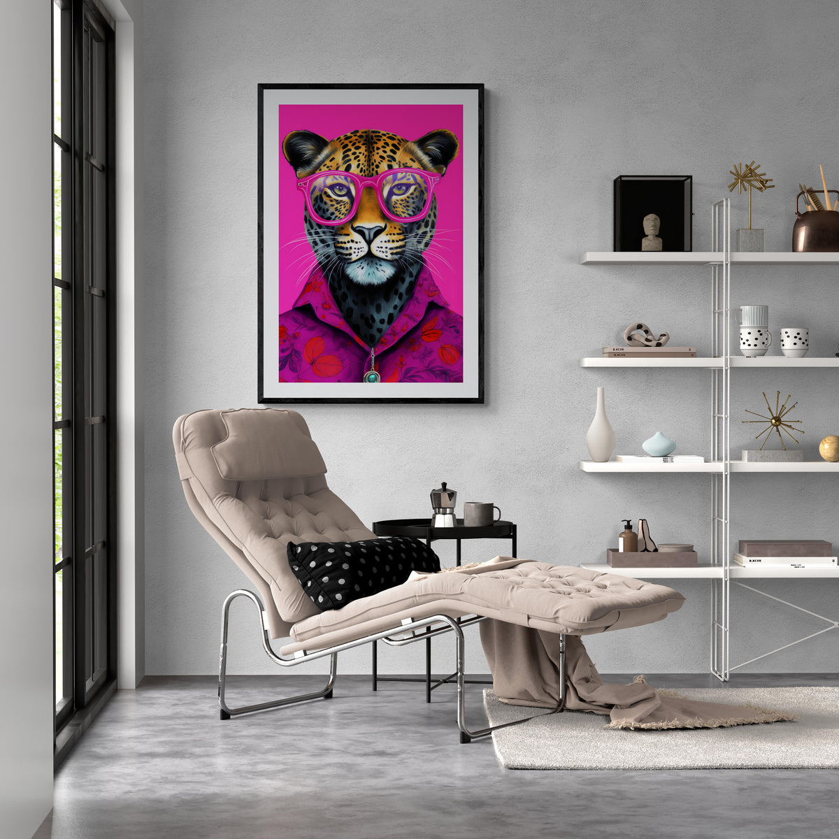 Pink Jaguar en un interior