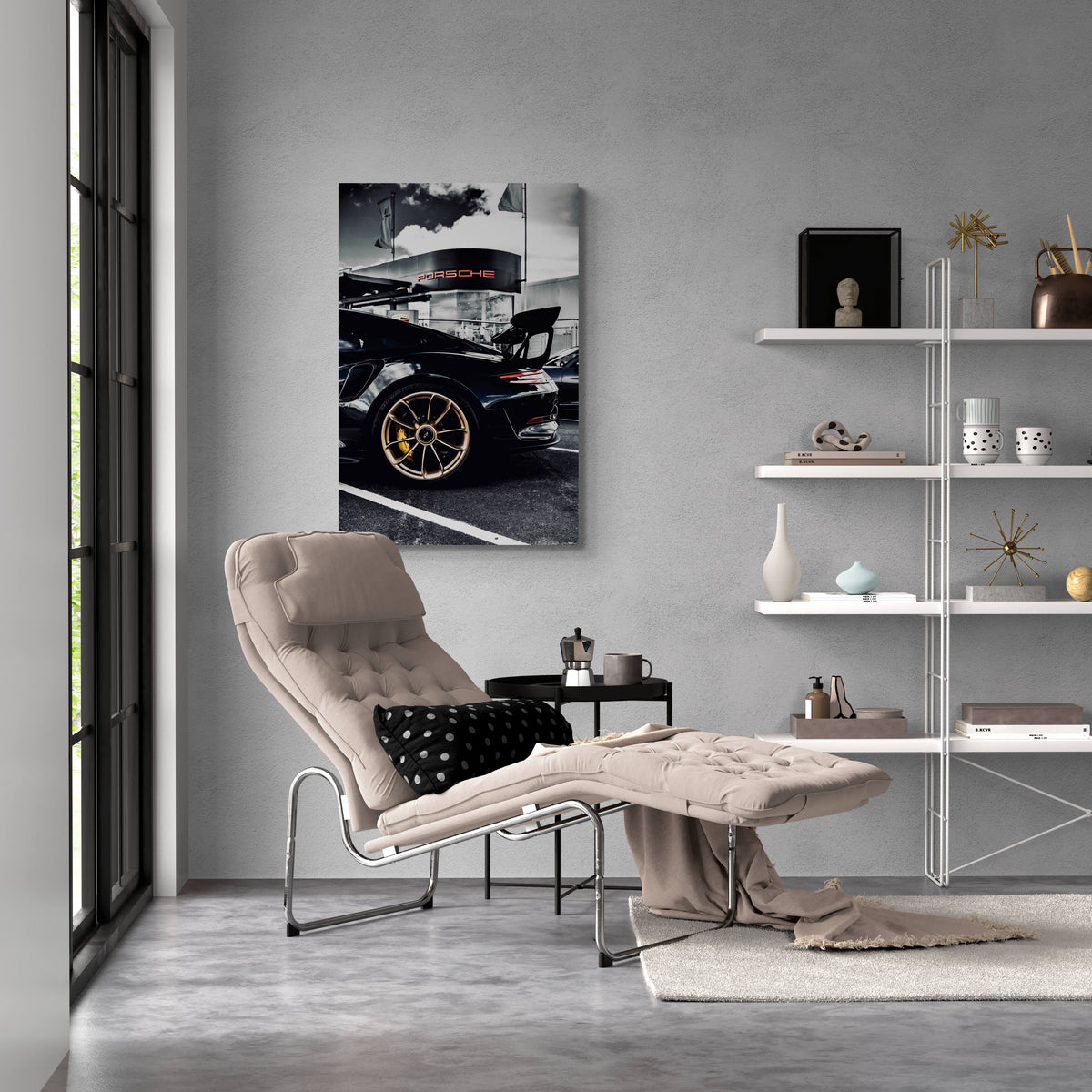 Porsche Deportivo en un interior