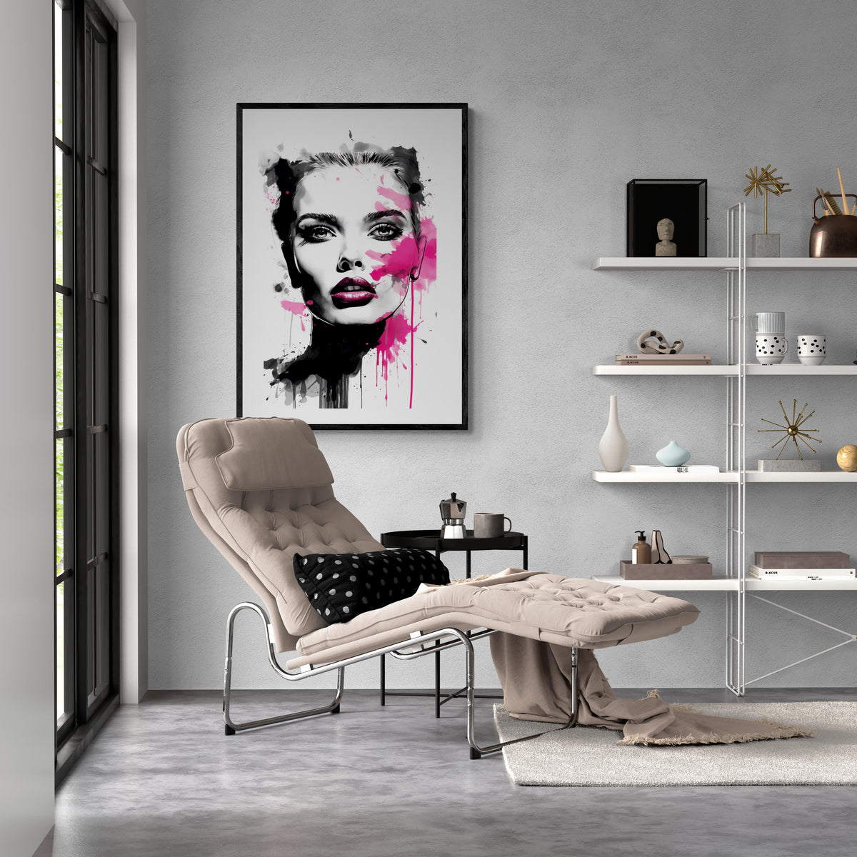 Mujer Rosa en un interior
