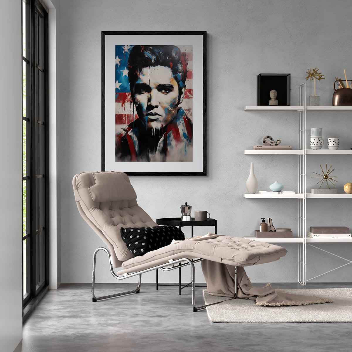 Elvis Presley USA en un interior