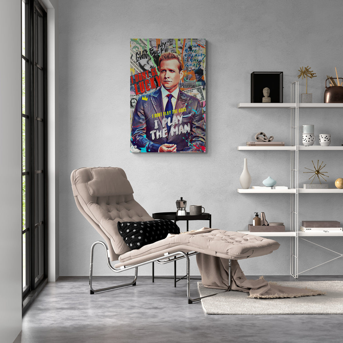 Harvey Specter Suits en un interior