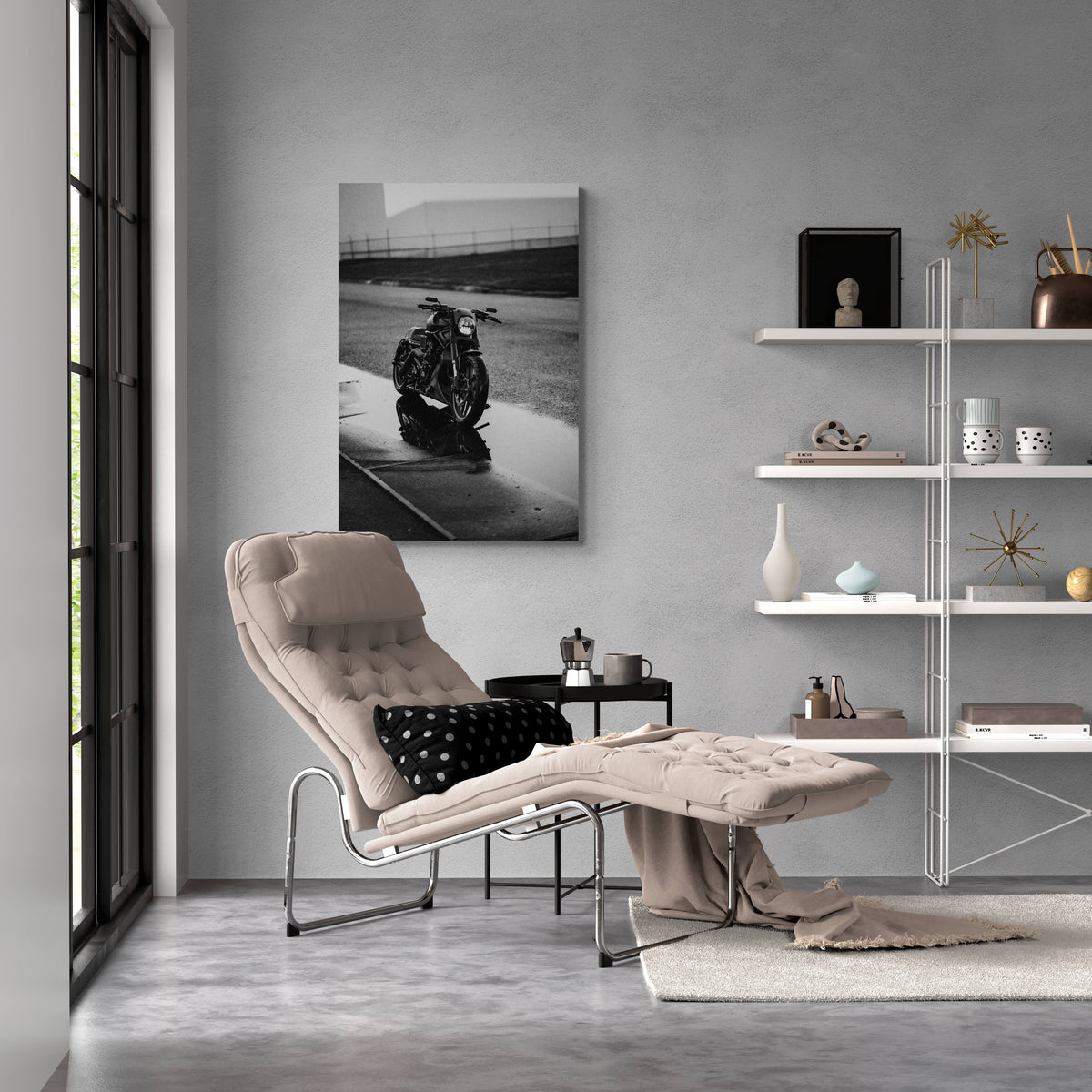 Affiche Moto dans un intérieur