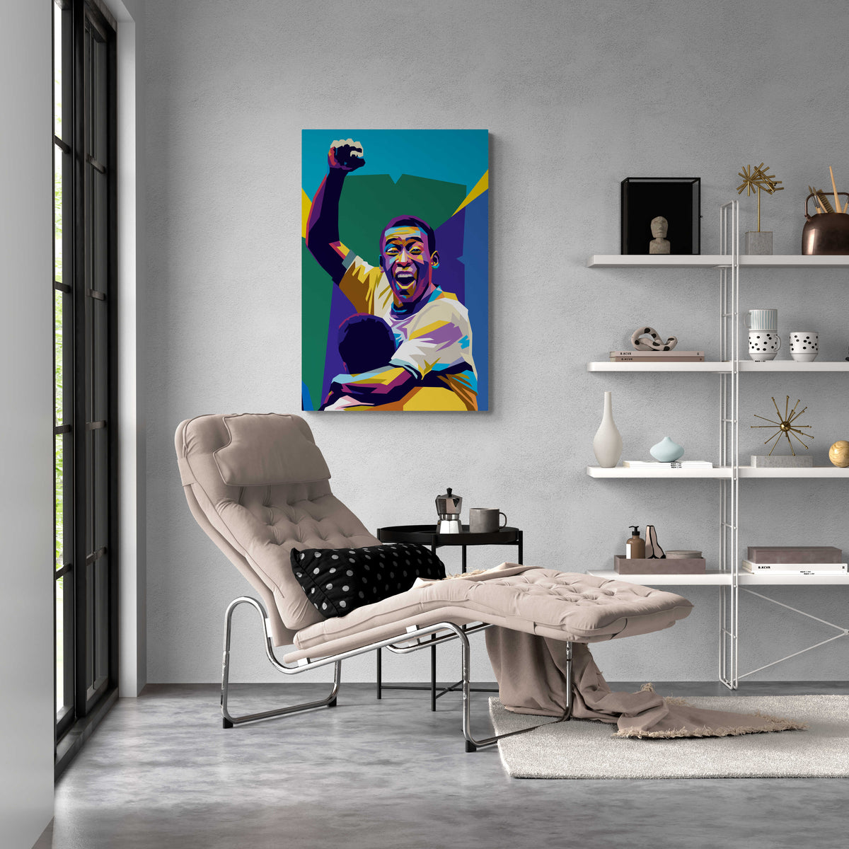 Póster de Pelé en un interior