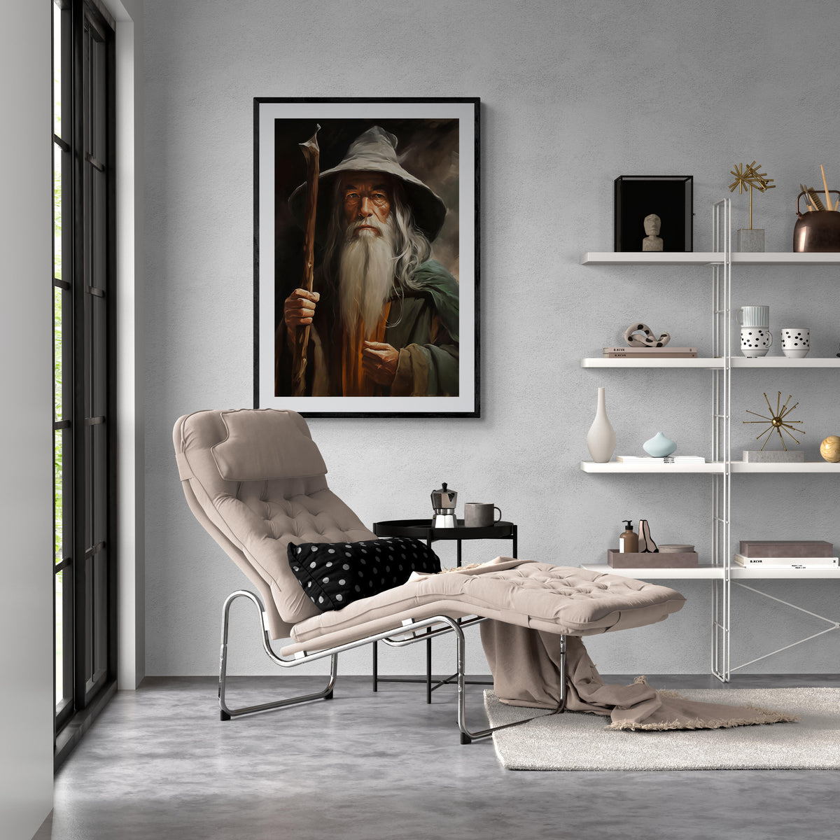 Gandalf the Grey Abstract en un interior