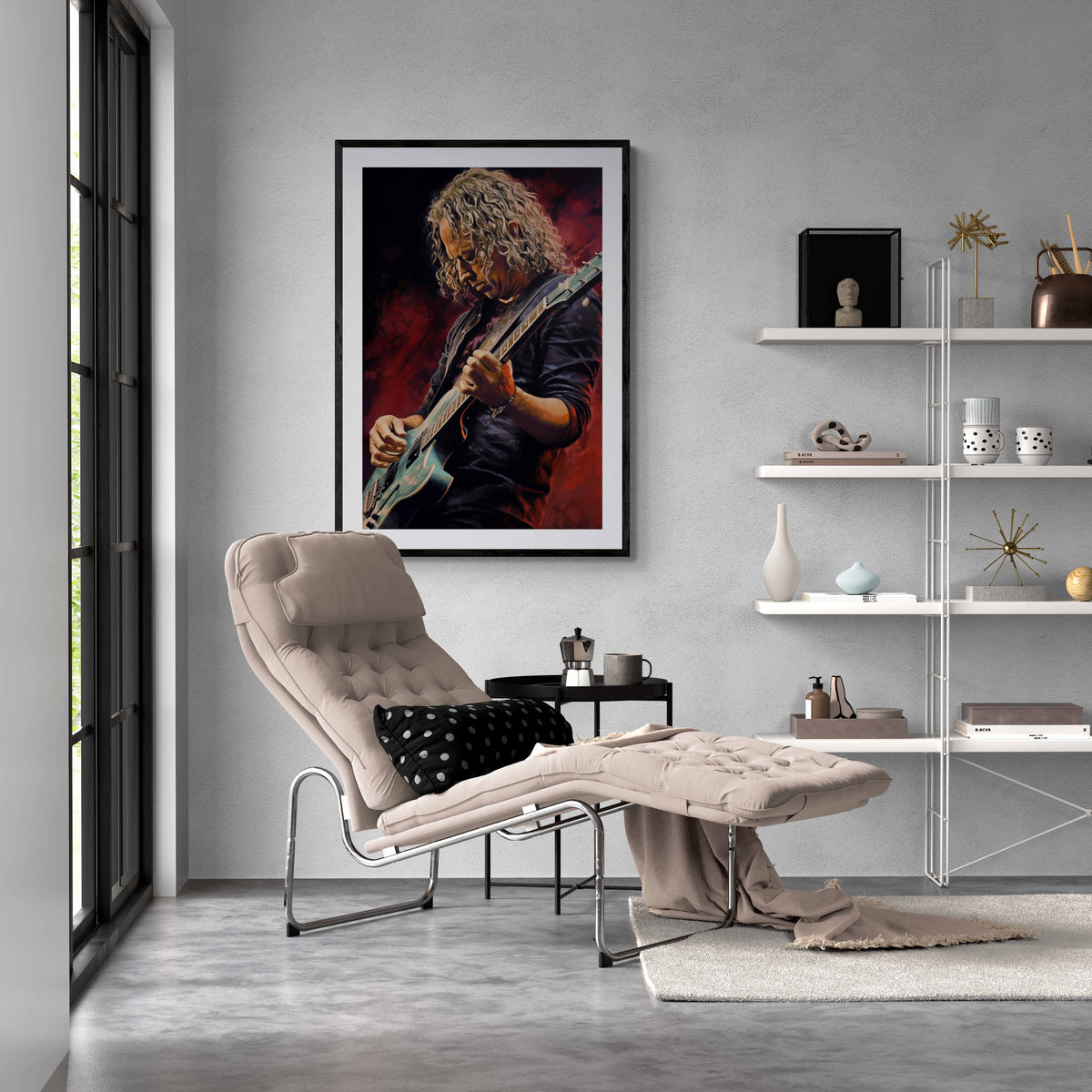Kirk Hammett Metallica en un interior