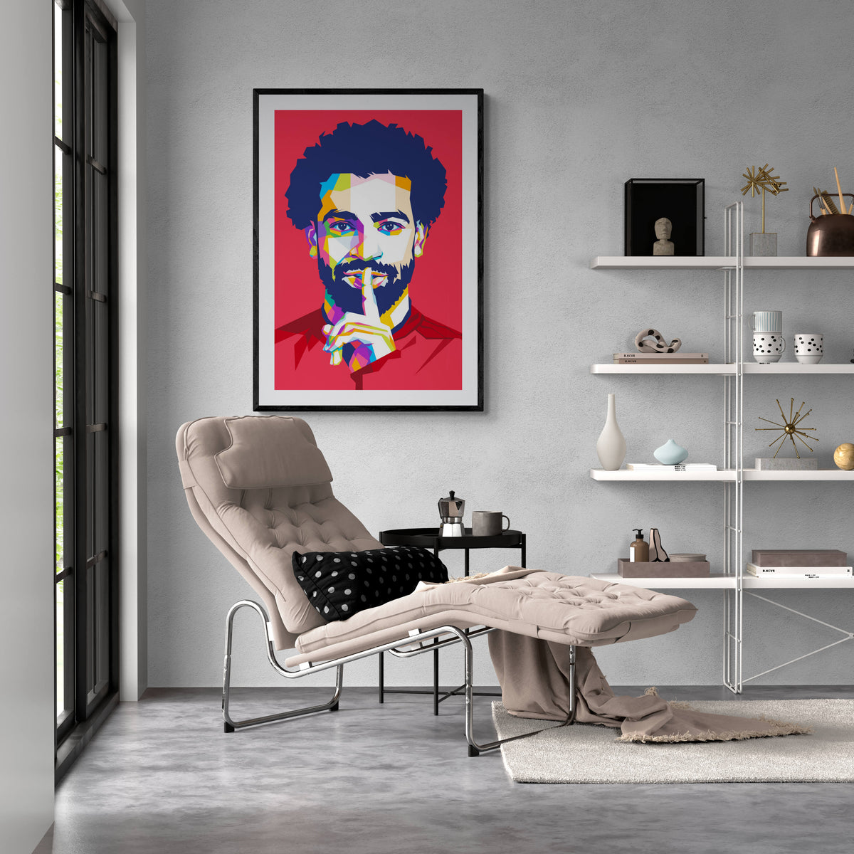 Mohamed Salah Pop Art en un interior