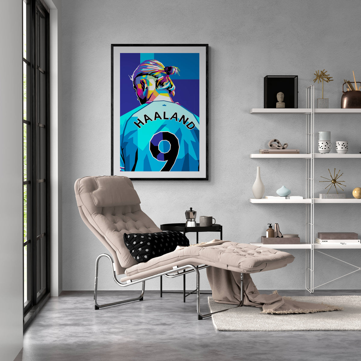 Erling Haaland Pop Art en un interior