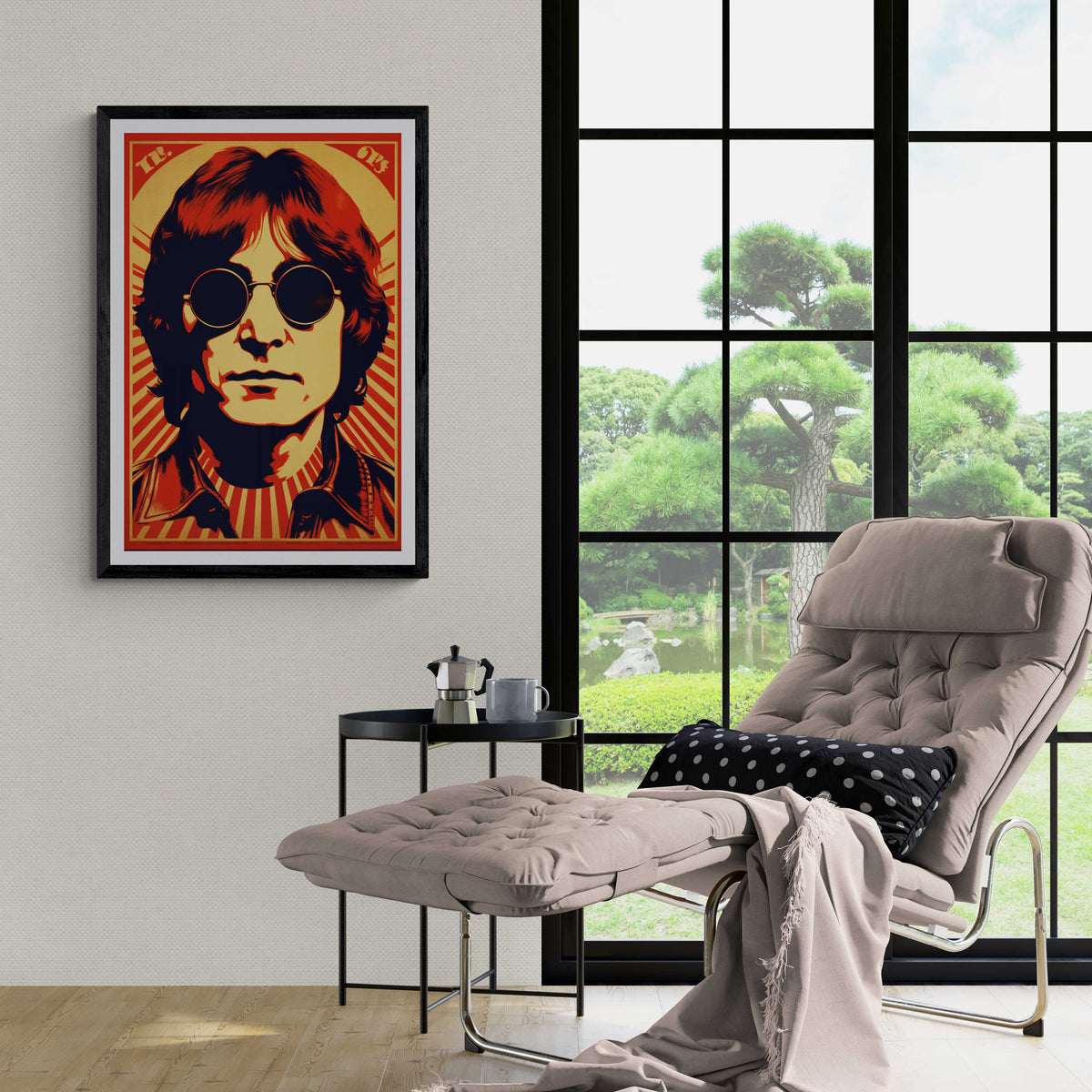 John Lennon Rojo en un interior