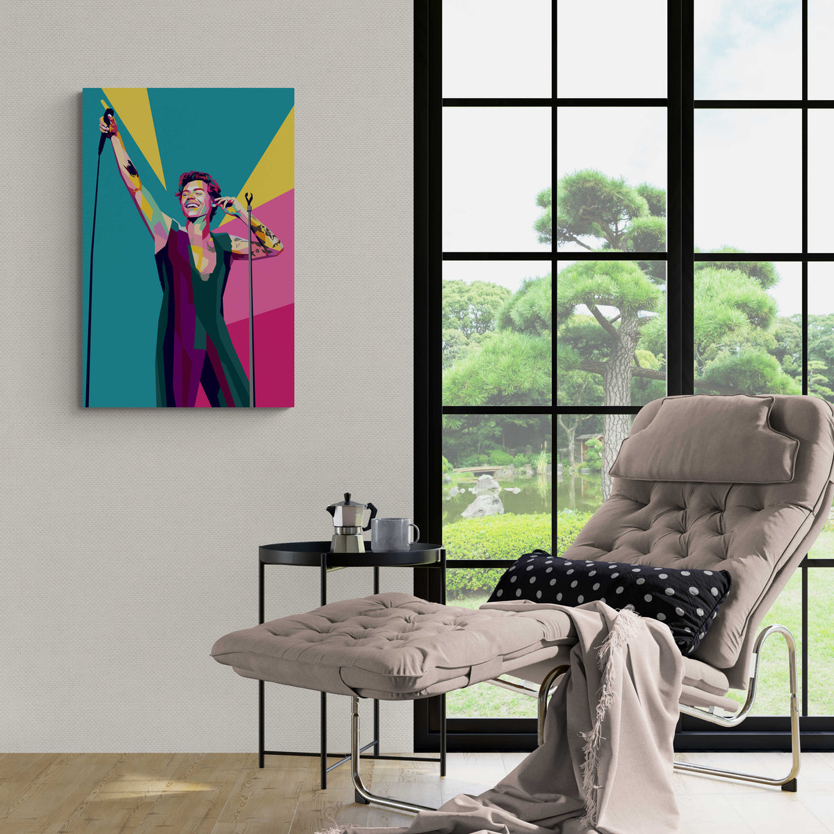 Harry Styles Pop Art en un interior