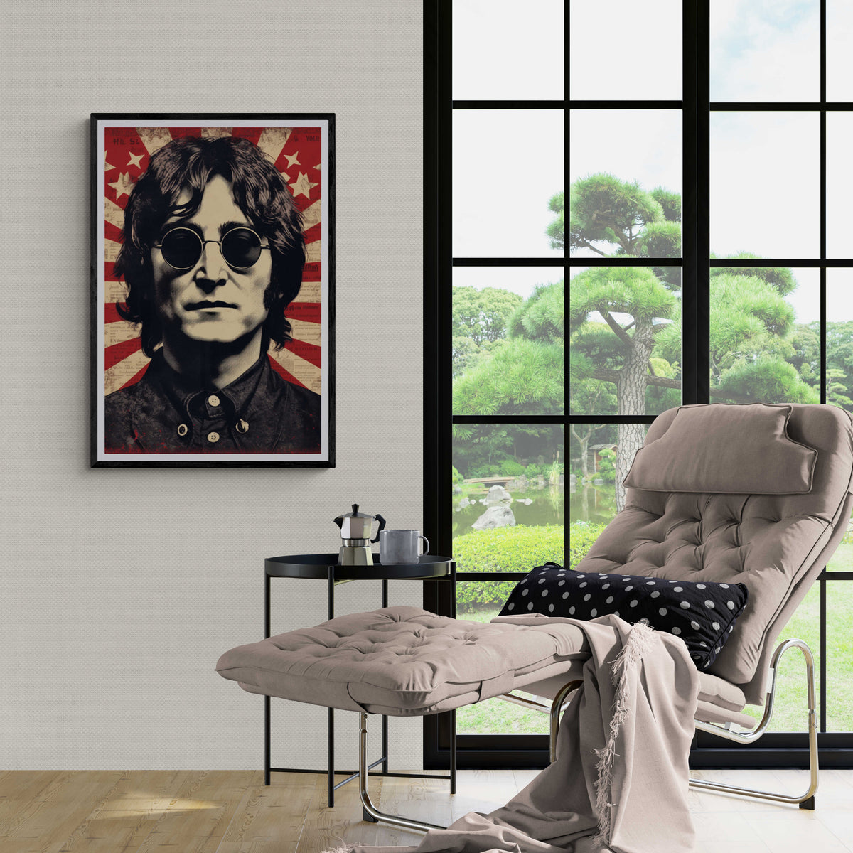 John Lennon Vintage en un interior