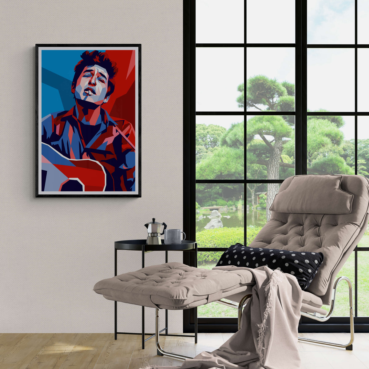 Bob Dylan en un interior