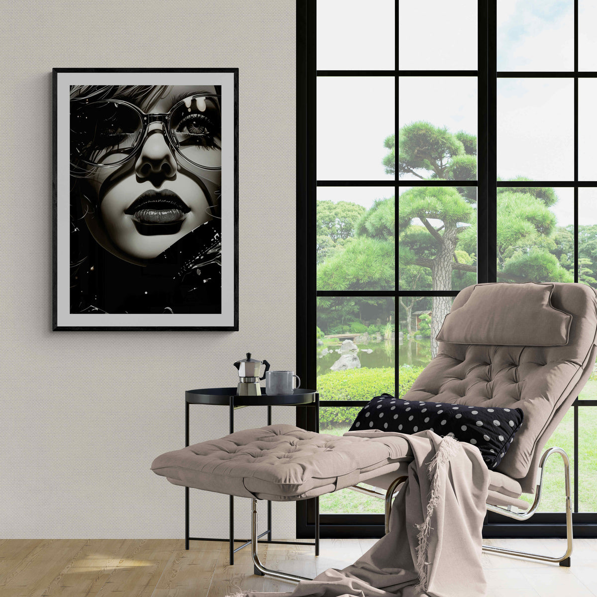 Mujer con Gafas de Sol en un interior