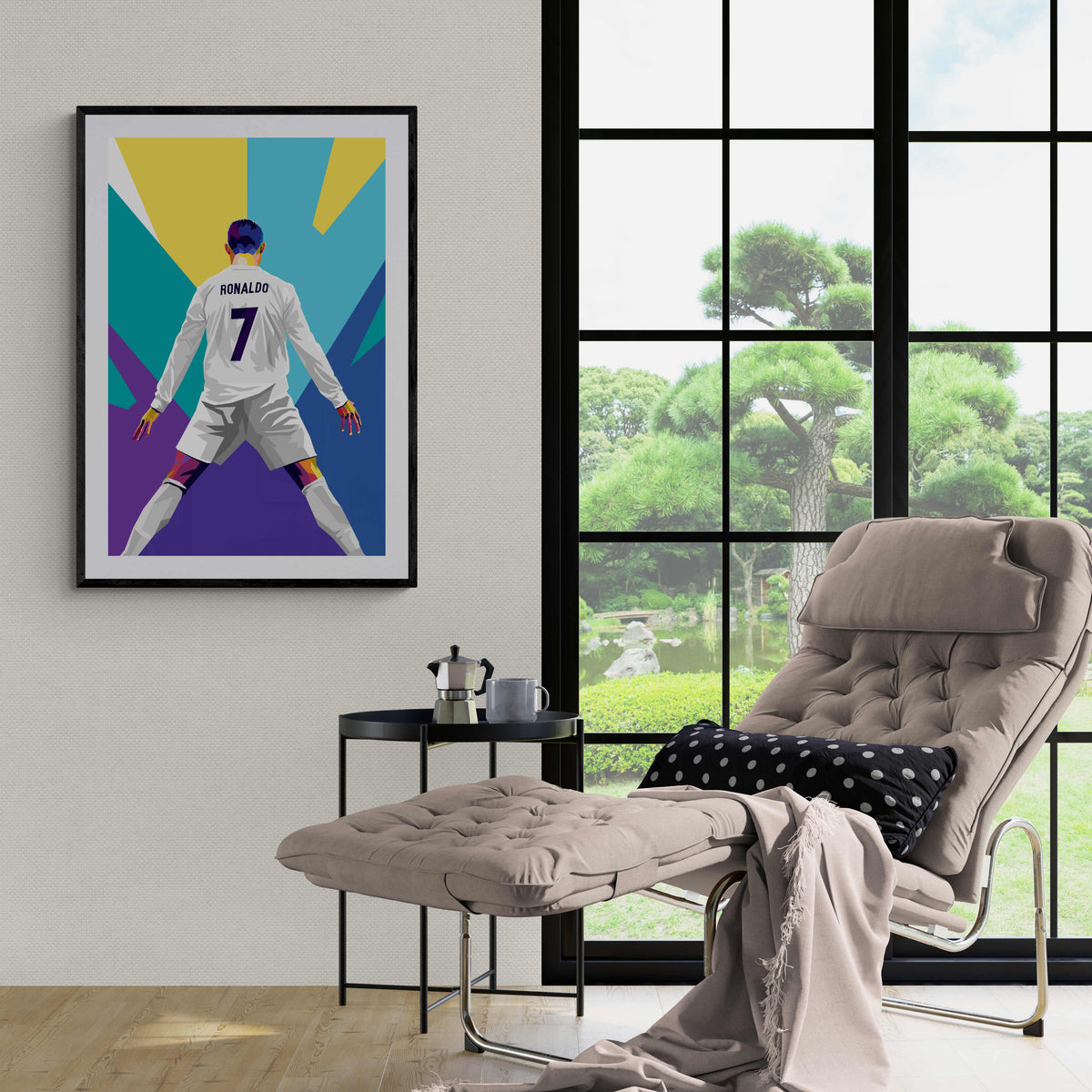Cristiano Ronaldo Pop Art en un interior