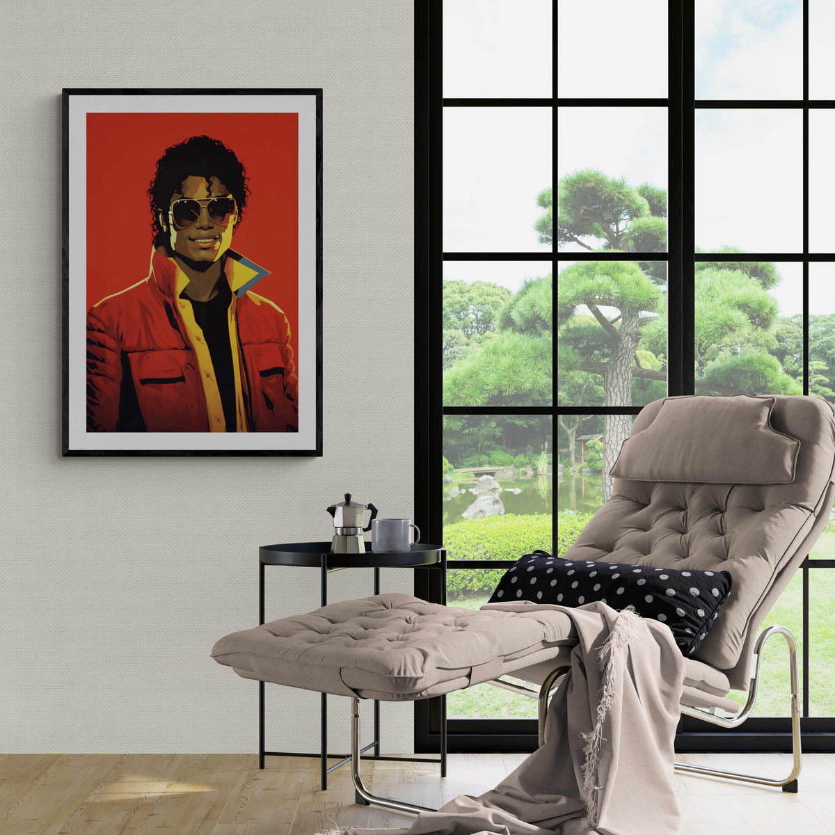 Michael Jackson Rojo en un interior