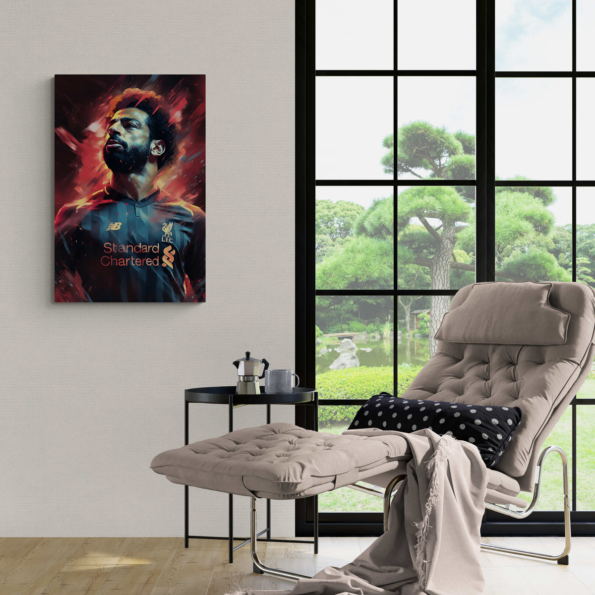 Mo Salah Rood Abstract dans un intérieur