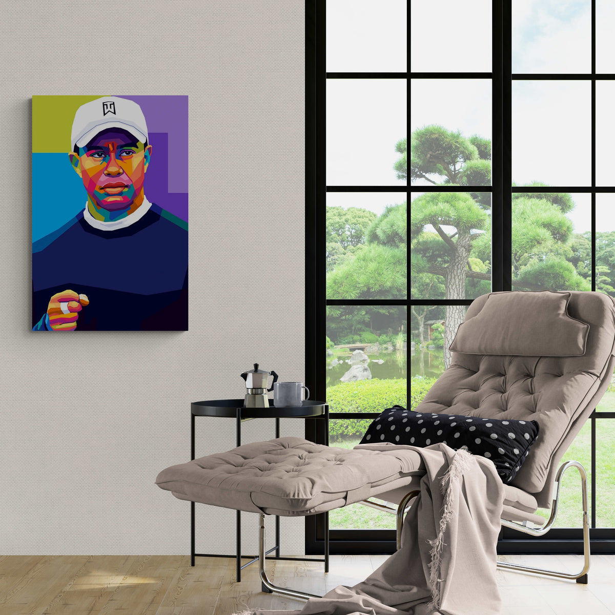 Tiger Woods dans un intérieur