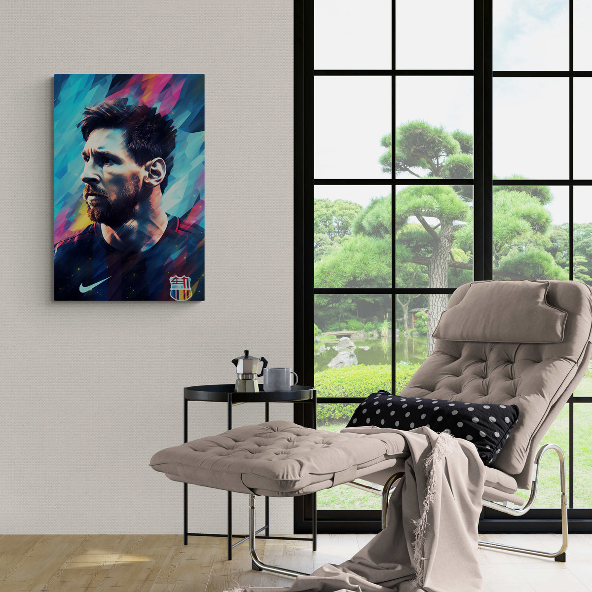 Lionel Messi en un interior