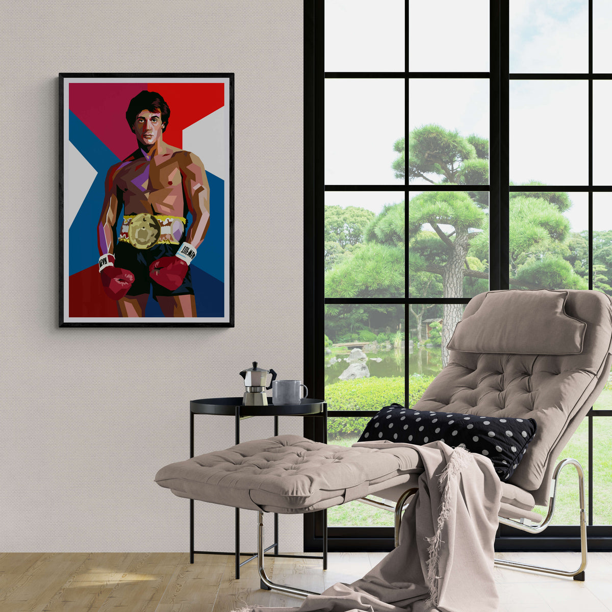 Rocky Balboa Pop en un interior
