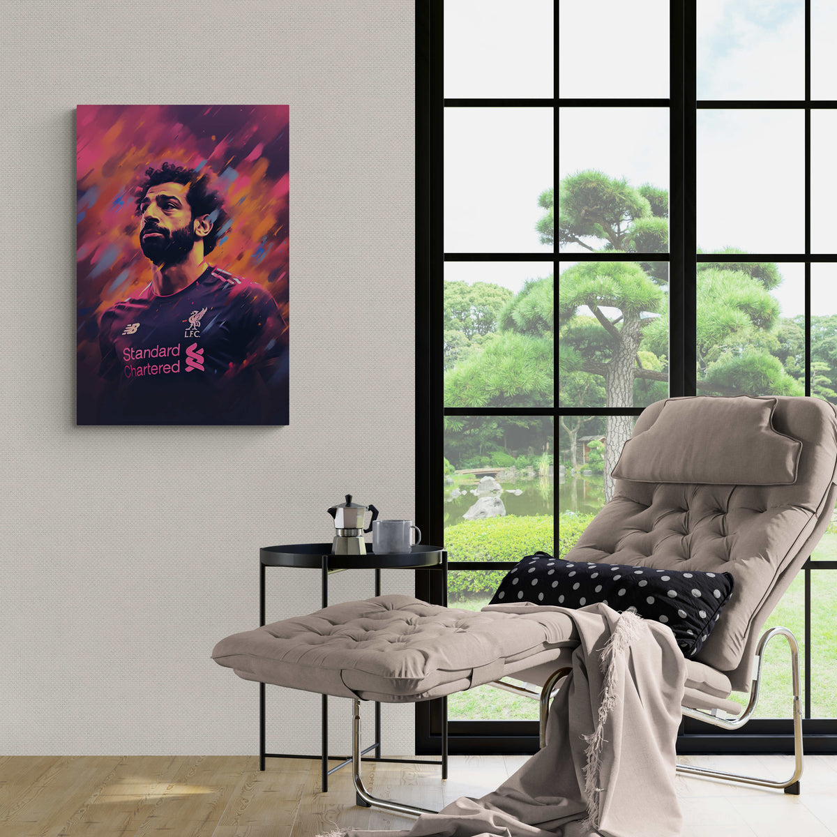 Mo Salah Acción Rojo en un interior