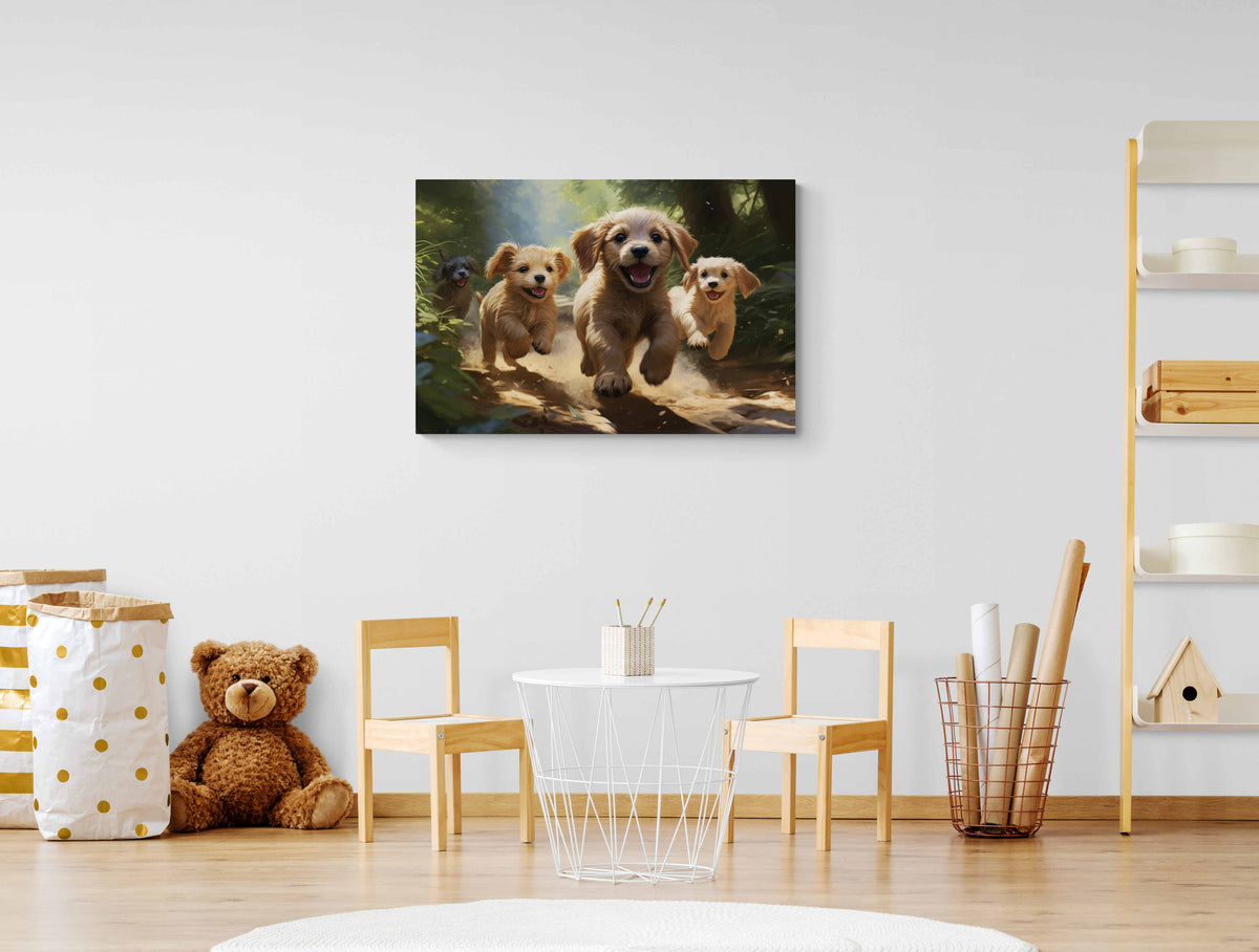 Chiots dans un intérieur
