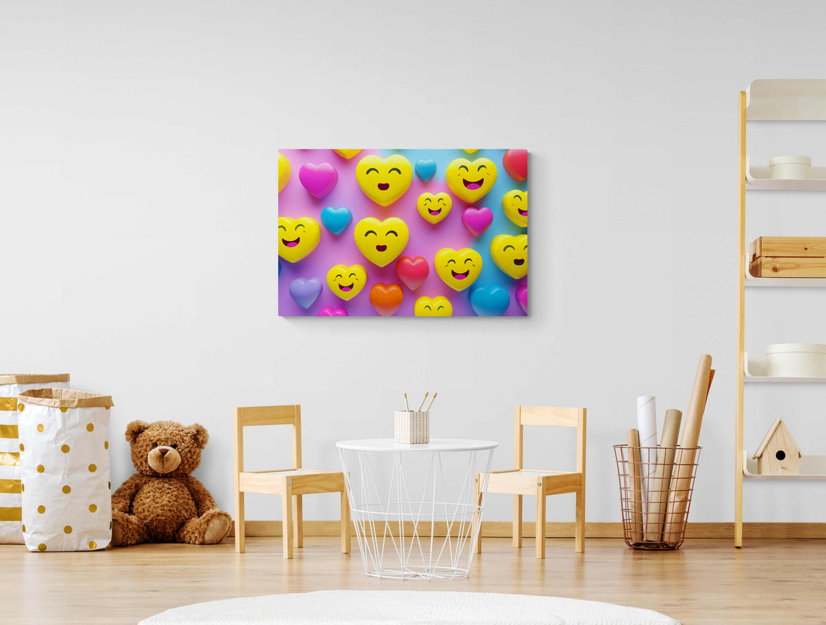 Corazones Smileys Ojos en un interior