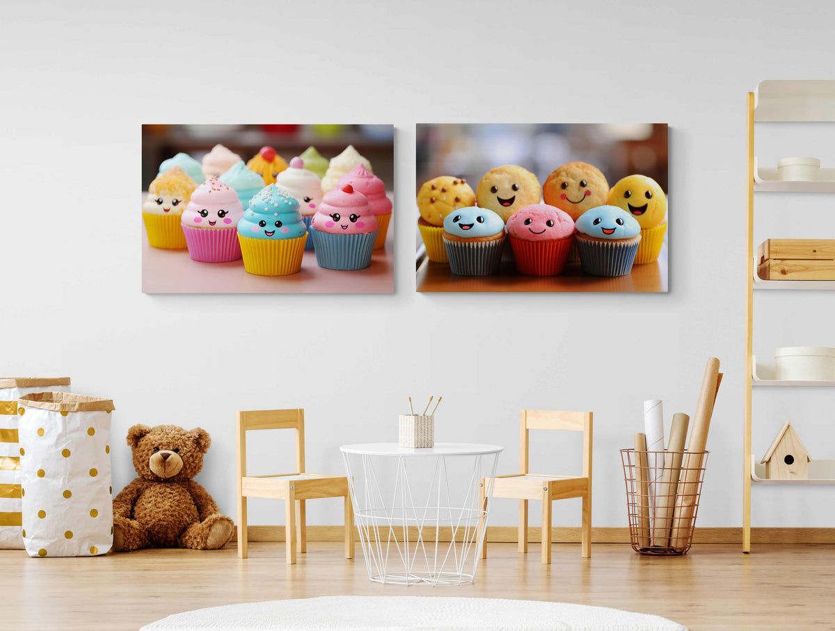 Cupcakes Caritas en un interior