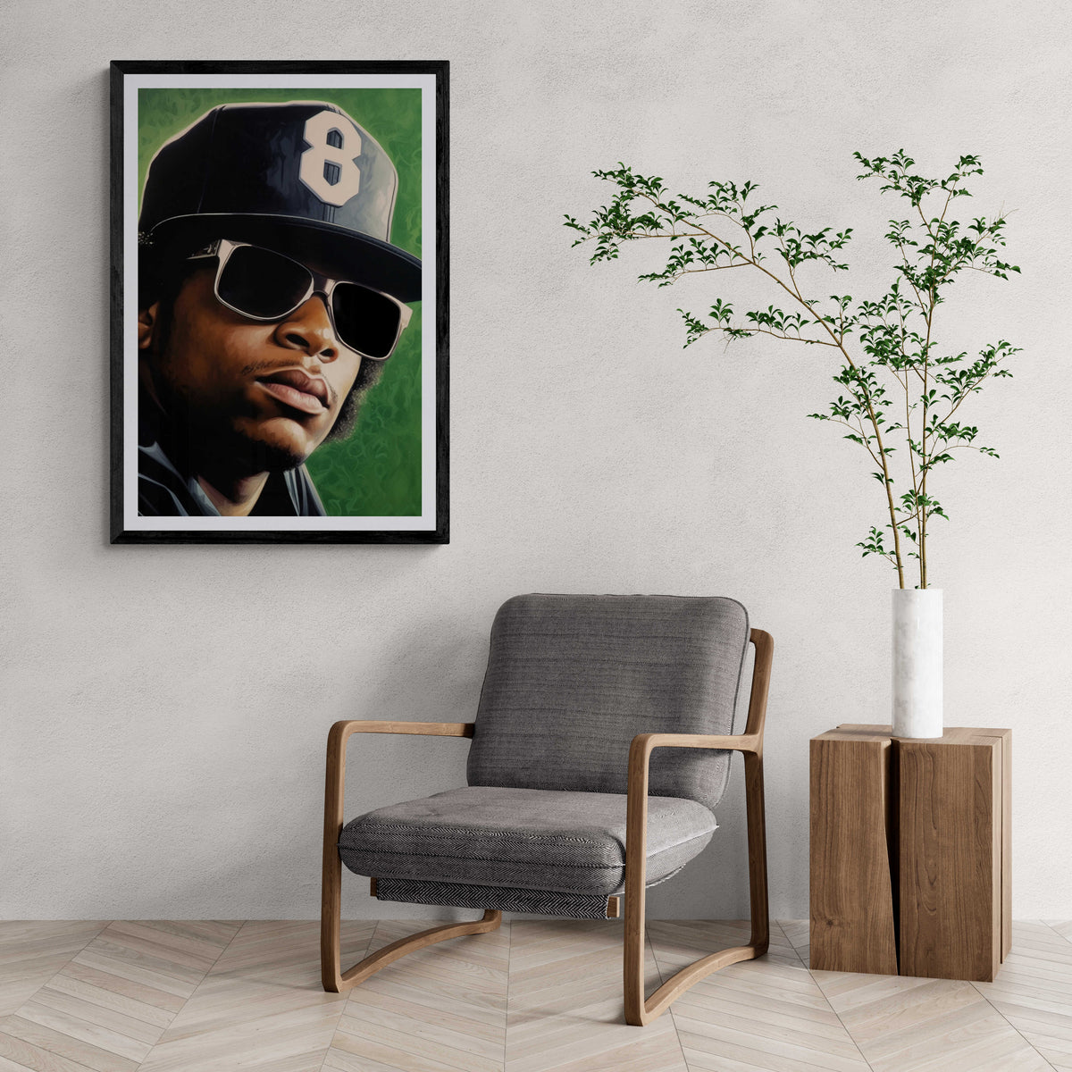 Eazy E Rapper en un interior