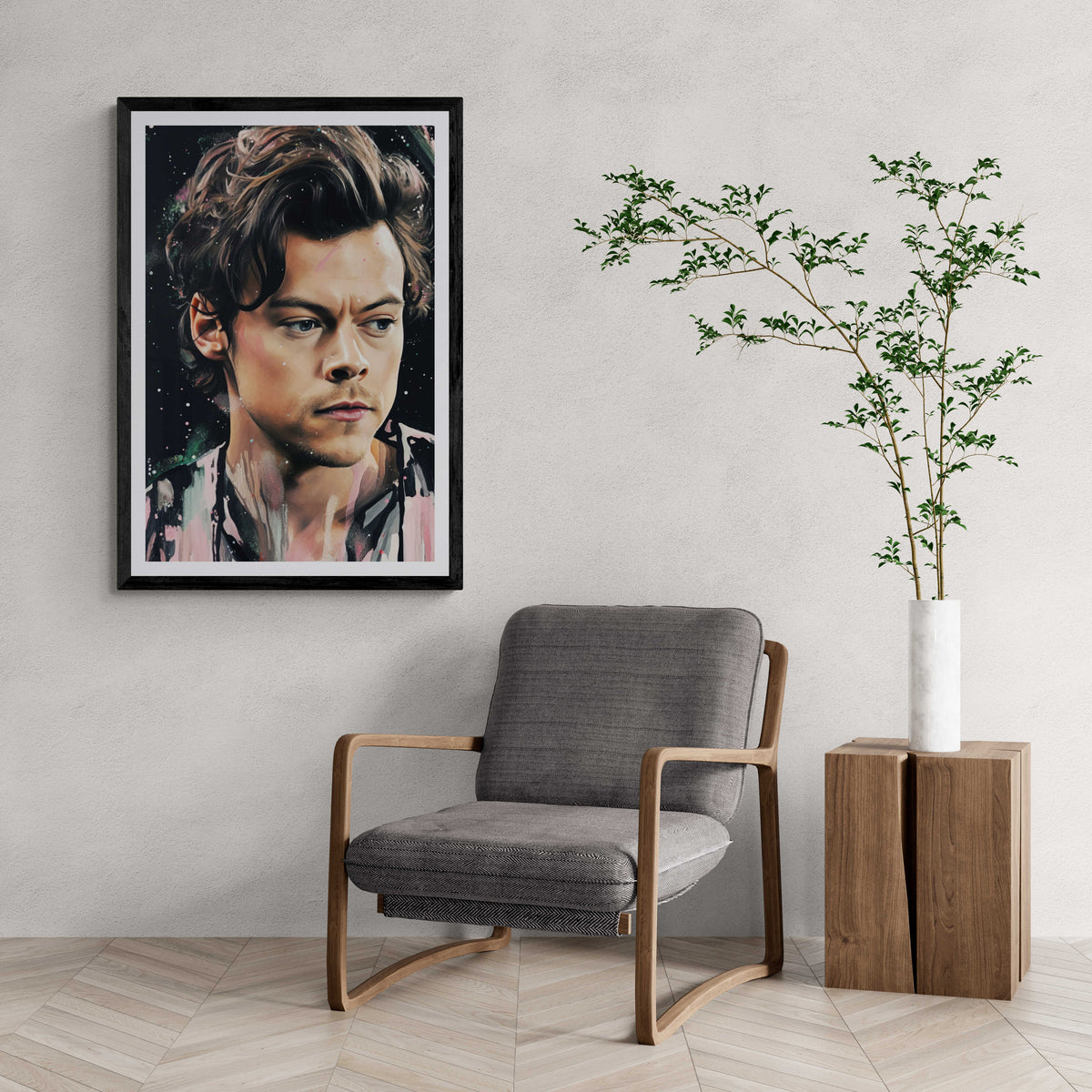 Harry Styles en un interior