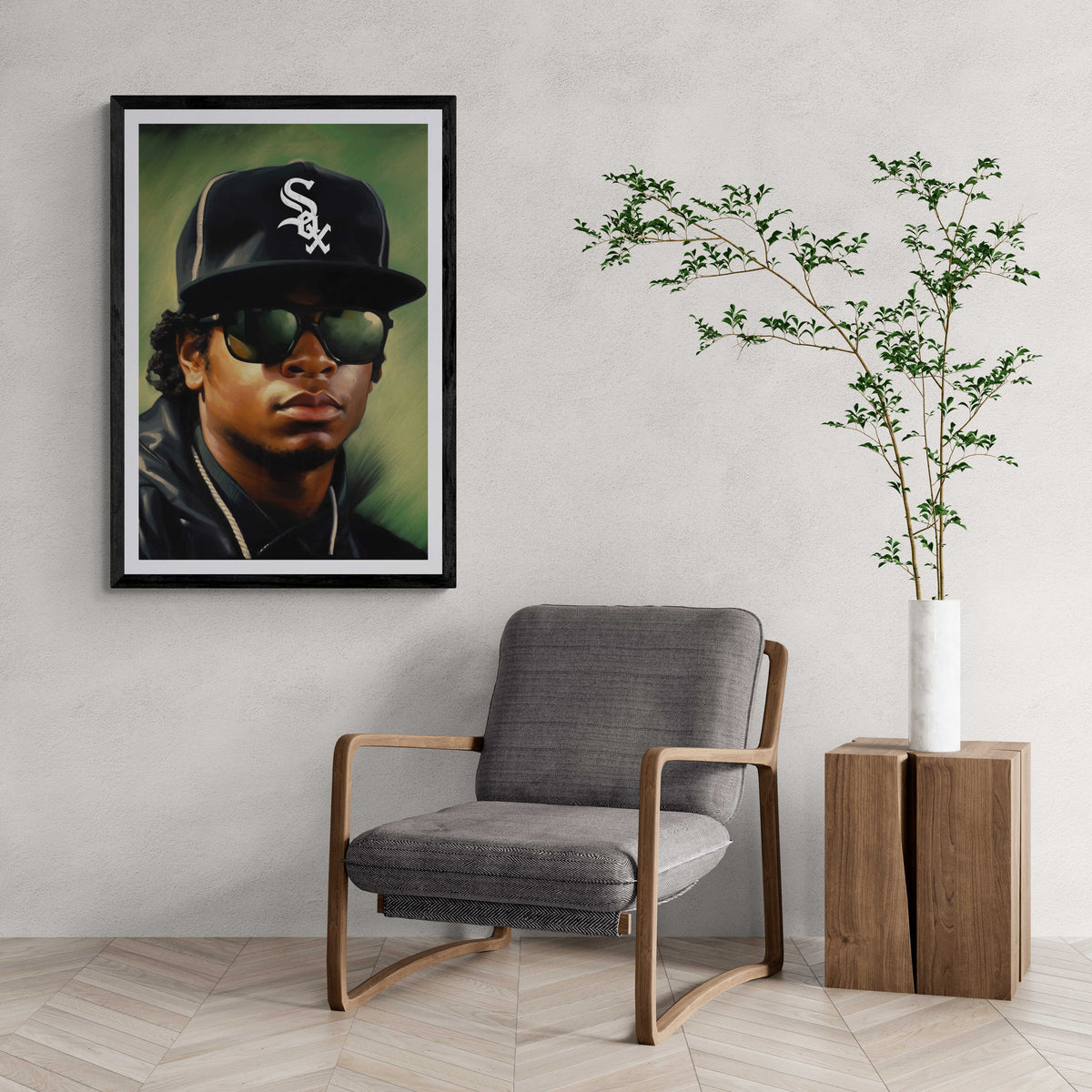 Eazy E Rapper en un interior