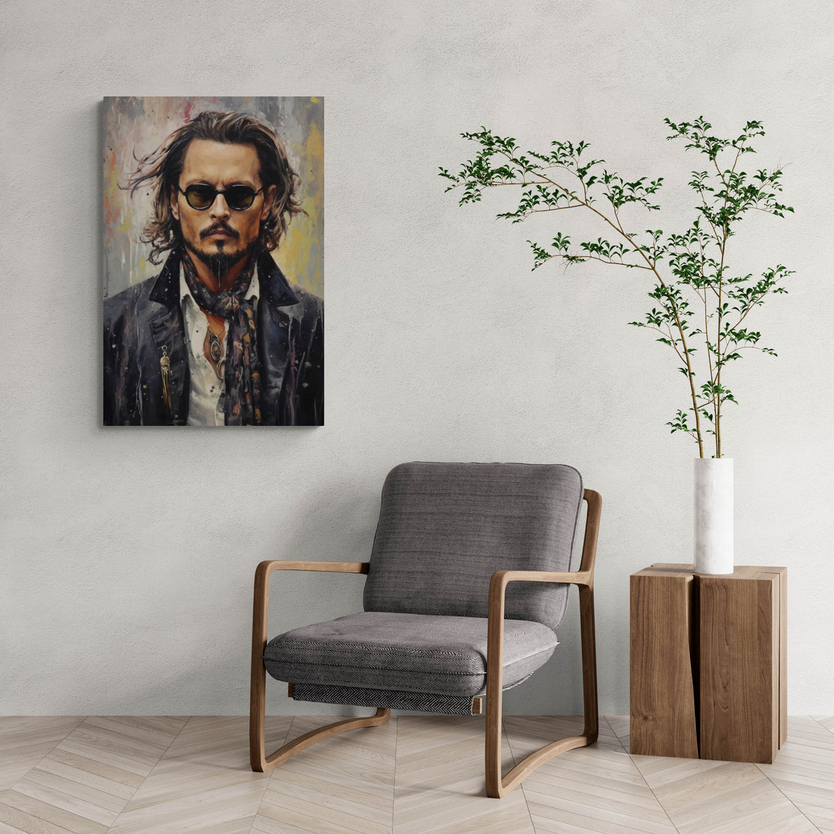 Johnny Depp Portret en un interior