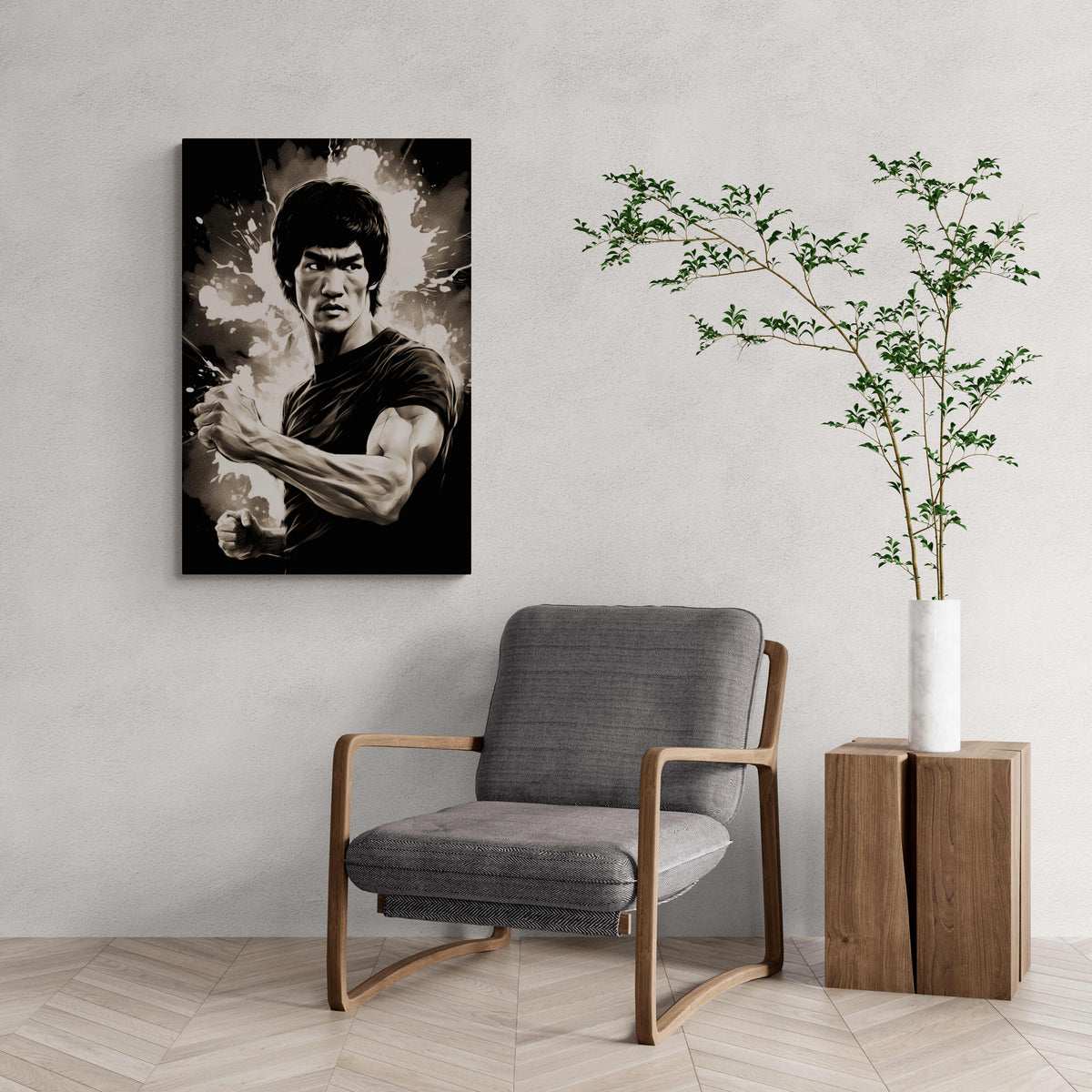 Bruce Lee Poster en un interior