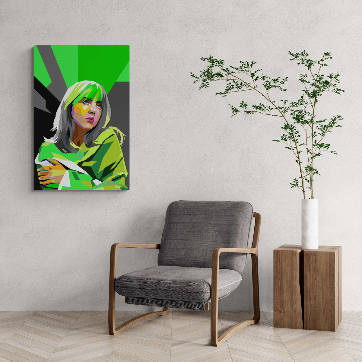 Billie Eilish Pop en un interior