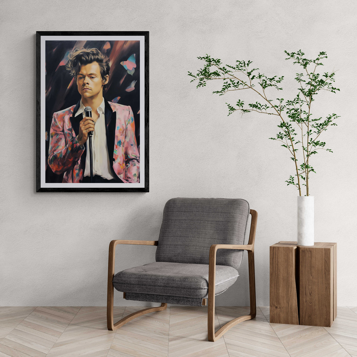 Harry Styles en un interior