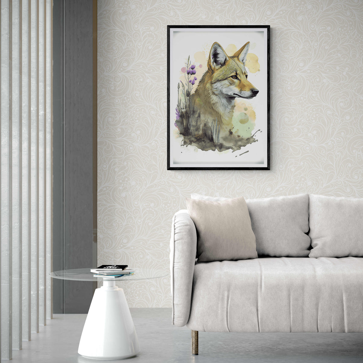Póster Coyote en un interior