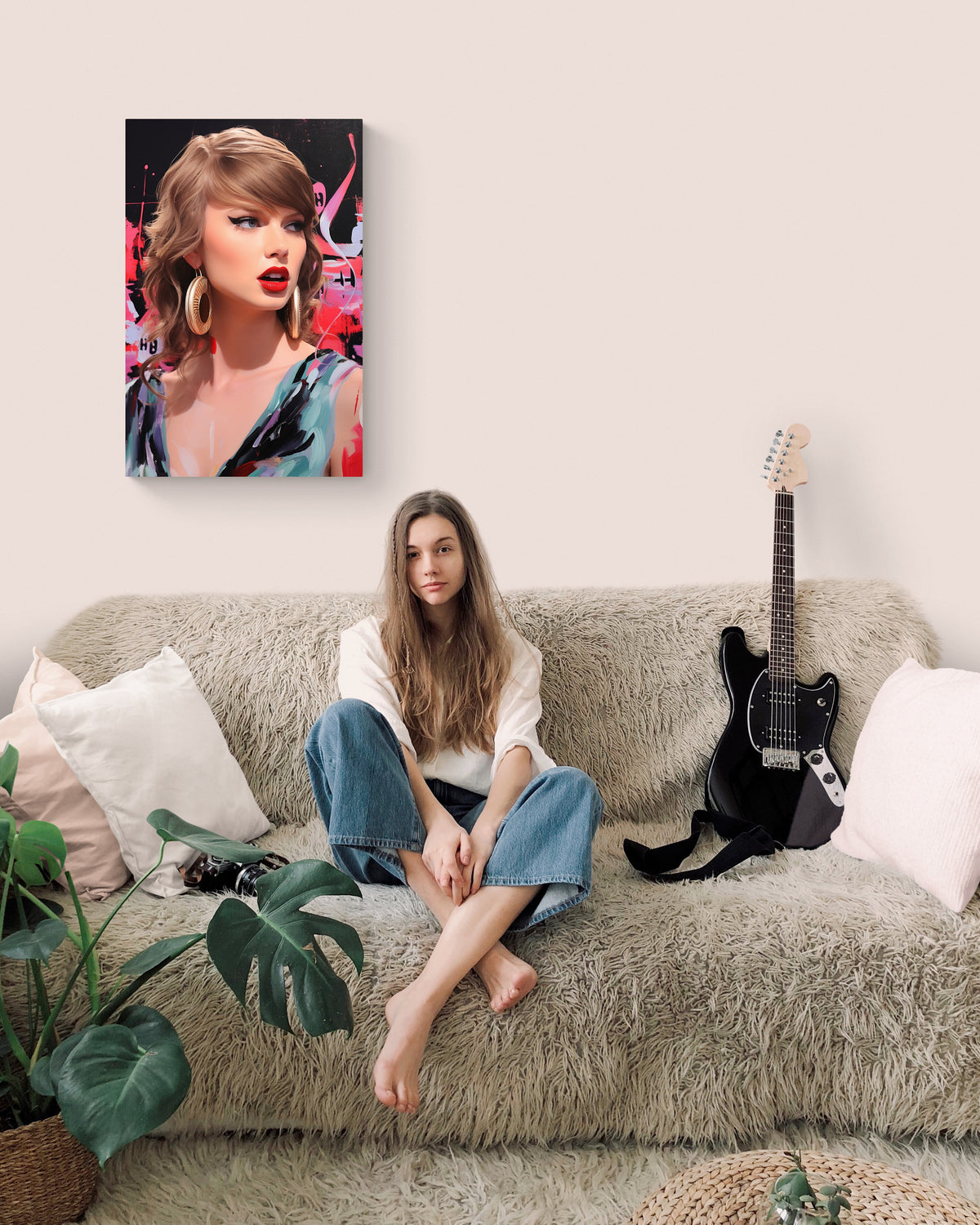 Taylor Swift en un interior
